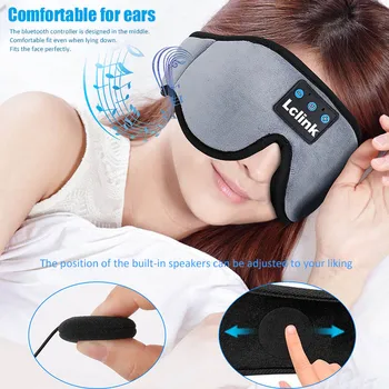 Bluetooth 5.2 Dormit Masca de Ochi 3D Căști de Somn Respirabil Sport cu Bandă de susținere cu MICROFON pentru Partea Traverse Suport Auto Timp liber