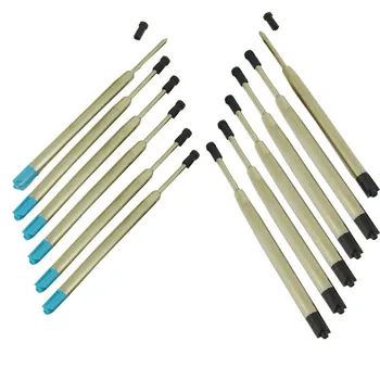 12pcs / lot Standard de Birou Pen refill-Accesorii Școală Pix Părți Scris de Plumb dimensiune 1.0 mm Reîncărcabile Metal Cartuș