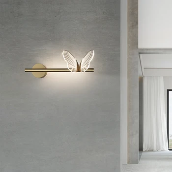 Nordic Fluture de Perete LED Lampă de Iluminat Interior Pentru Casa de Decorare Camera de zi Lămpi de Noptieră Pat Lumina de Noapte de Anul Nou de Craciun