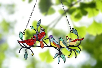 Ziua mamei SaleThe cel Mai bun Cadou de Anul Nou Păsări Colorate Fereastra Panou Agățat de Perete Decor Decor Acasă Clopoteii de Vant