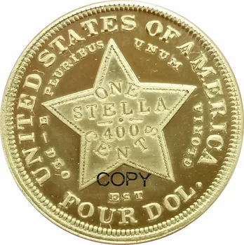 STATELE UNITE ALE AMERICII E PLURIBUS UNUM 1880 Una Stella 4 Dolari Monedă de Aur la 400 CENȚI-DEO EST GLORIA PATRU de Alamă Copia Monede