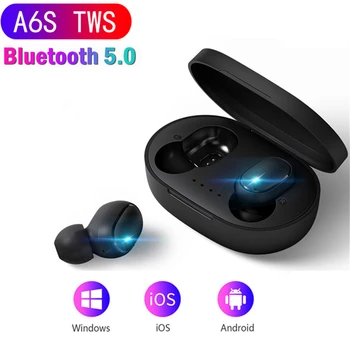 A6S Mini Bluetooth wireless headset Portabil 5.0 Căști Stereo Wireless Bluetooth pentru Căști cu Încărcare Cutie pentru Smartphone
