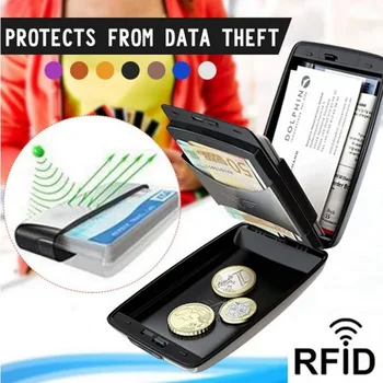 Oamenii Metal Suport Smart Card Bancar Blocarea Caz Greu Scurt Portofel de sex Masculin Credit Card RFID în condiții de Siguranță Anti-furt de Scanare a Proteja