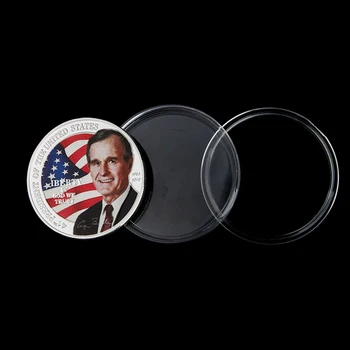 SUA 51 Președintele George Herbert Walker Bush Colorate Placat cu Argint Provocare Art Colecție de Monede
