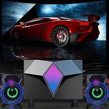 3D Stereo Subwoofer Mini Speaker de Calculator plin de culoare LED Lumină USB Cablu Boxe Pentru PC Notebook Laptop Difuzoare